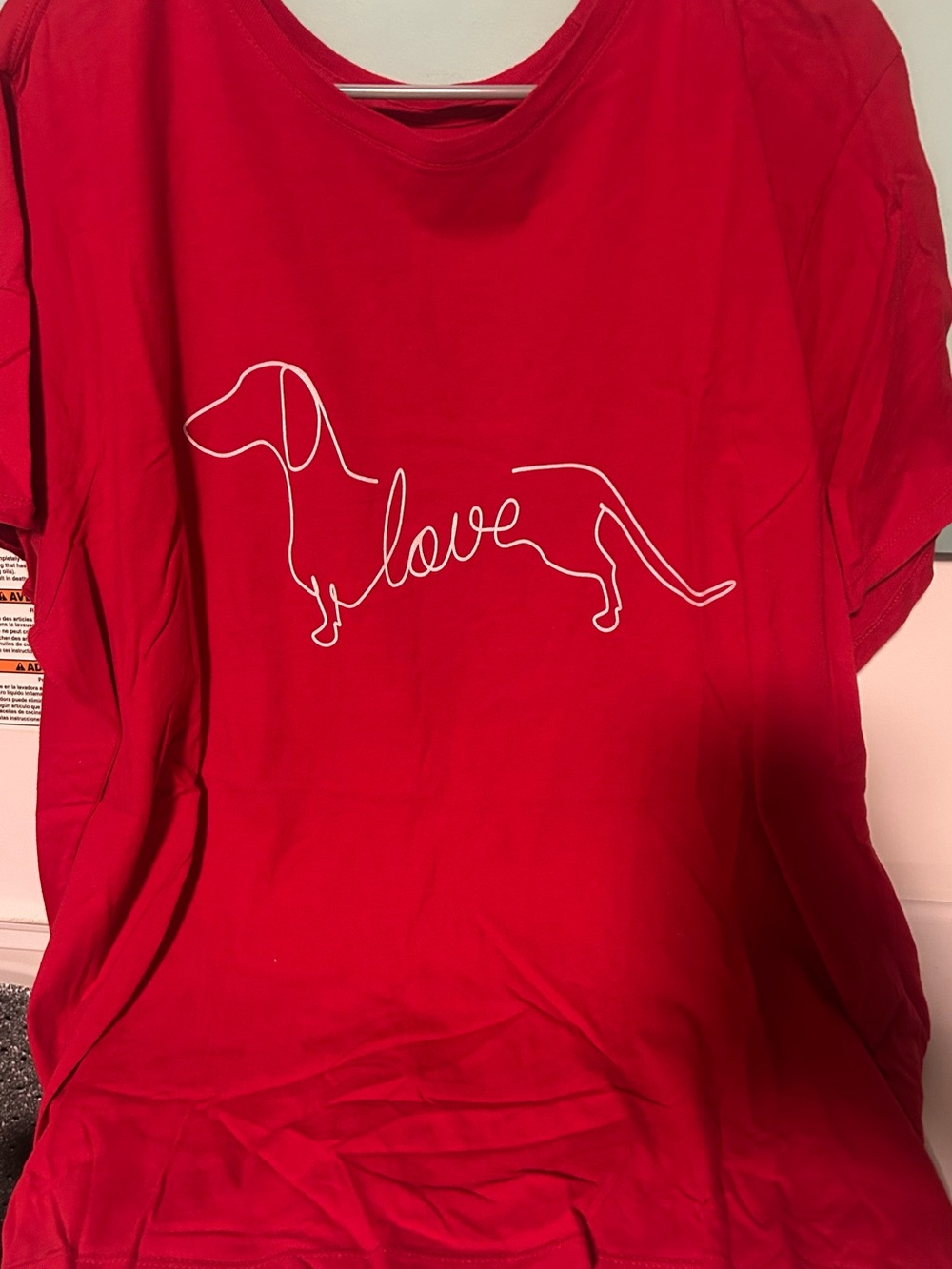 Red Dachshund 'Love' Graphic Dog Tee